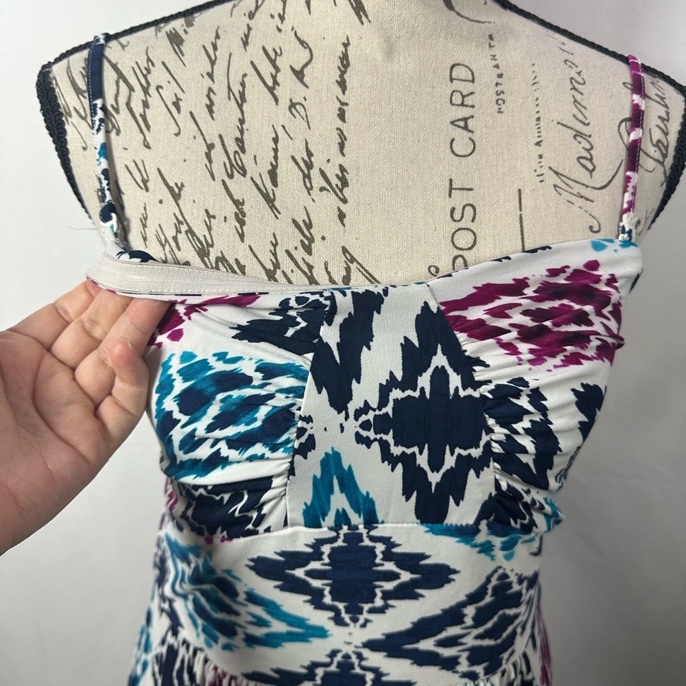 💜Printed Spaghetti-Strap Maxi Dress in Teal, Navy & Burgundy - Picture 11 of 14